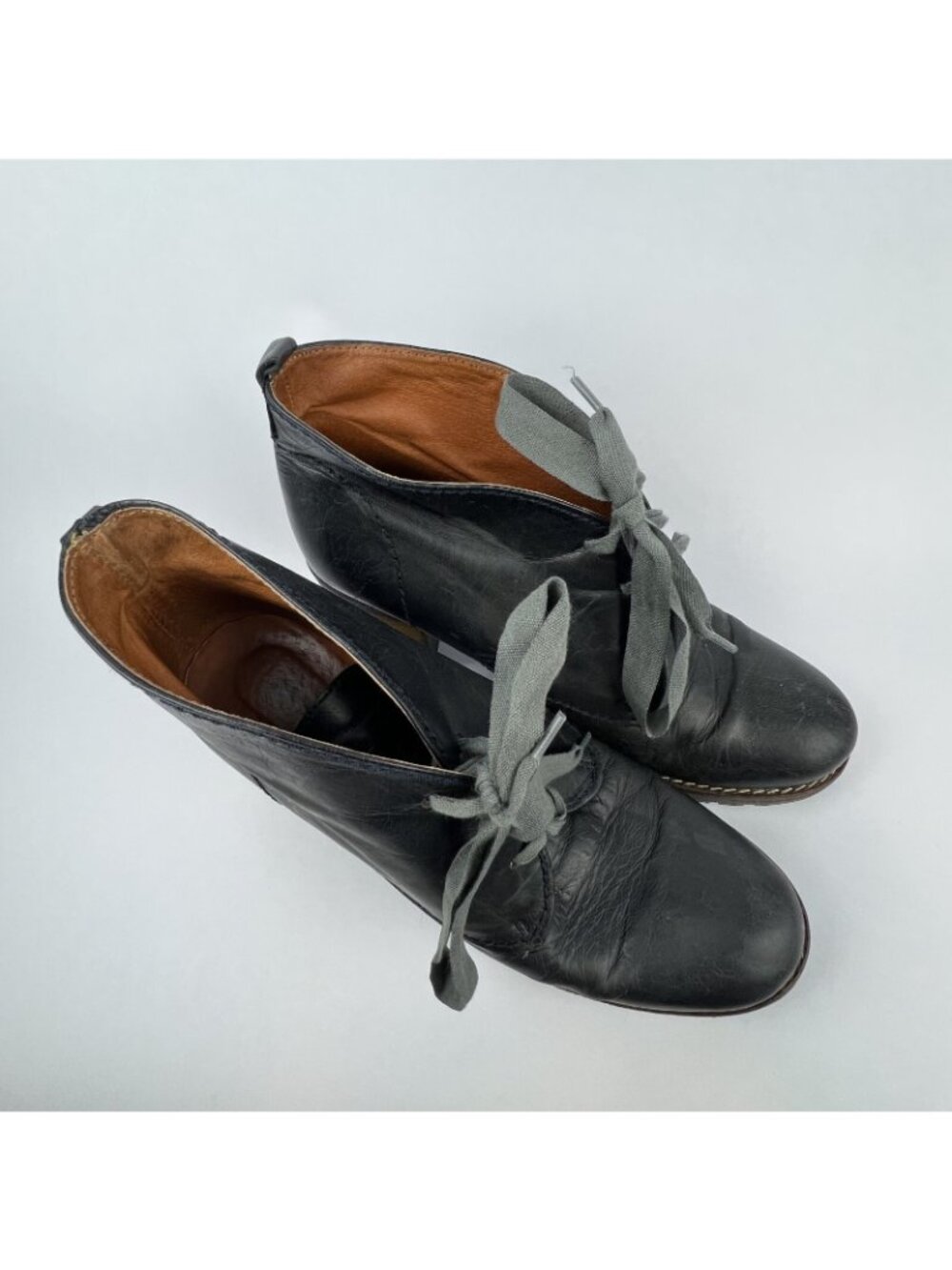 Eric Michael Black Leather Lace-Up Heeled Ankle Booties – Women’s EU 38 - Picture 2 of 7